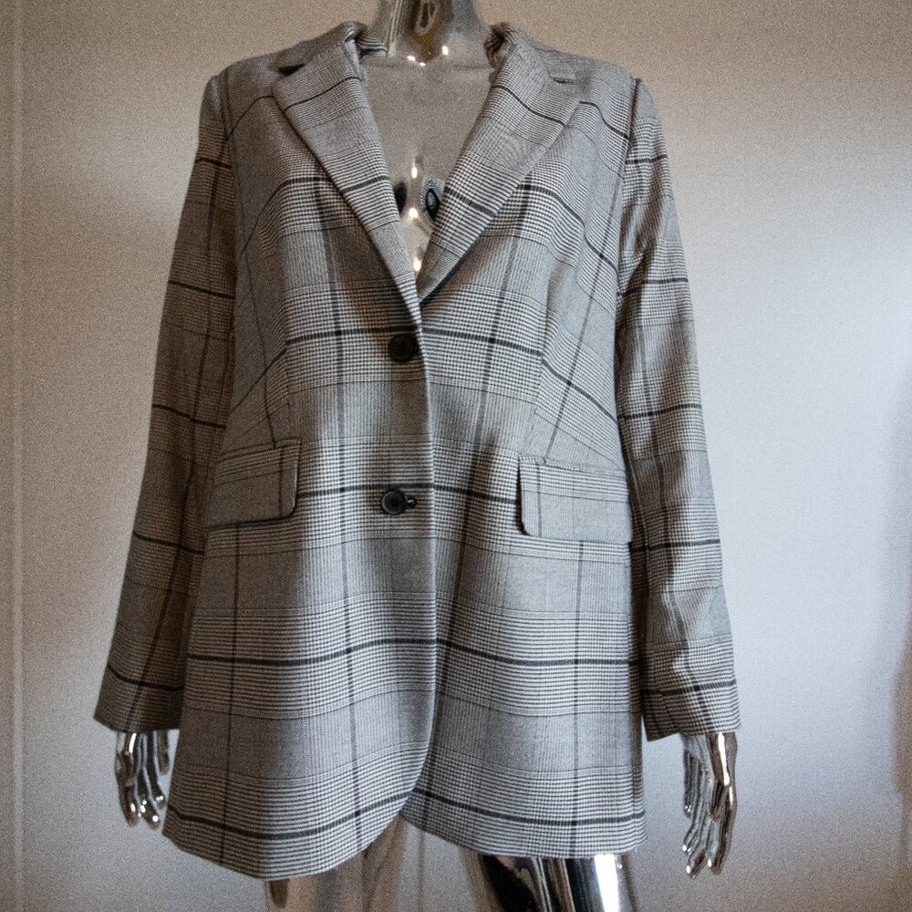 Vince Camuto Gray Plaid Blazer
